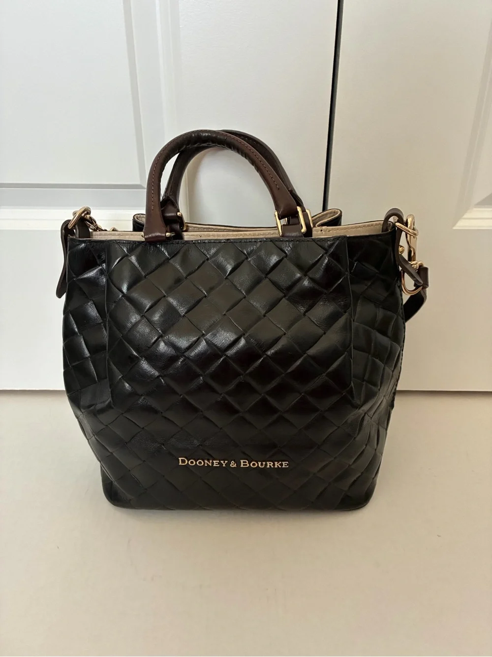 Dooney & Bourke Black Quilted Leather Satchel